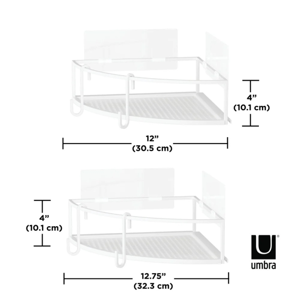 Σετ 2 μεταλλικά ράφια 23X23εκ γωνιακά Umbra Cubiko 1018616-660