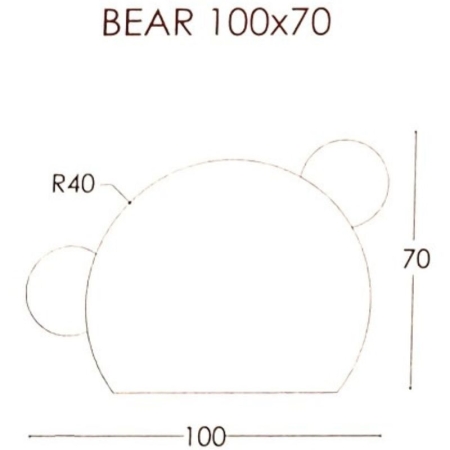 Παιδικός Καθρέπτης τοίχου Bear 100*70εκ. με φωτισμό Led