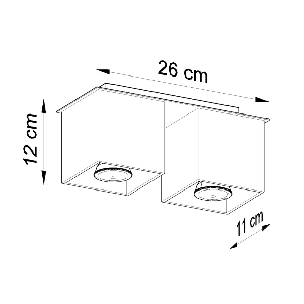 Sollux Φωτιστικό οροφής Quad 2,αλουμίνιο,2xGU10/40w - Image 6
