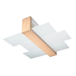 Sollux Φωτιστικό οροφής Feniks 2,ξύλο, γυαλί,2xE27/60w