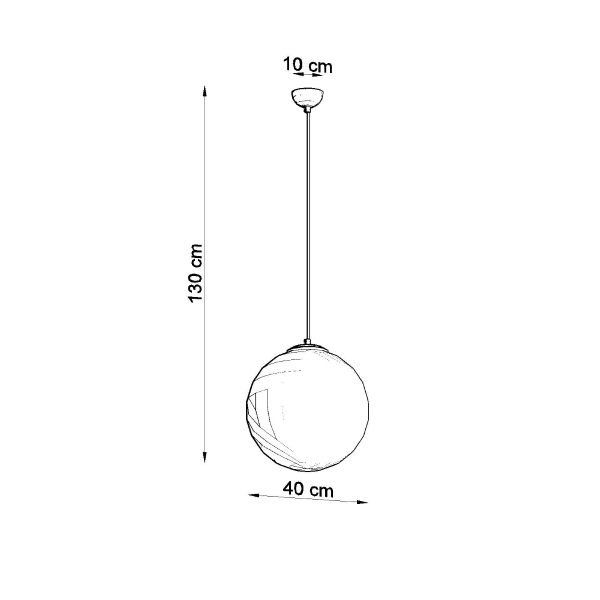 Sollux Κρεμαστό φωτιστικό Ugo 1,χάλυβας, γυαλί,1xE27/60w - Image 5