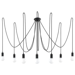 Sollux Κρεμαστό φωτιστικό Edison 7,μαύρο,7xE27/60w