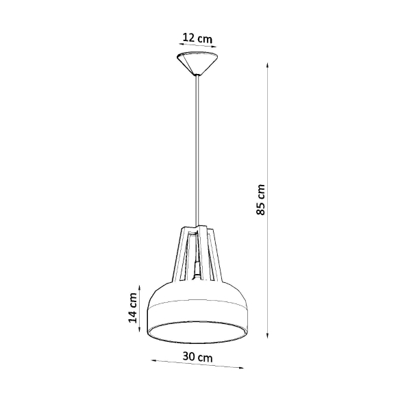 Κρεμαστό φωτιστικό Casco 1,μαύρο,1xE27/60w - Image 5