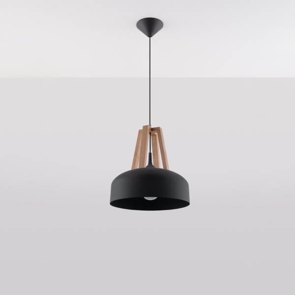 Κρεμαστό φωτιστικό Casco 1,μαύρο,1xE27/60w - Image 3