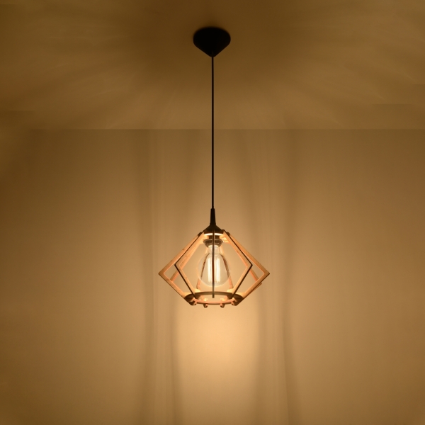 Sollux Κρεμαστό φωτιστικό Pompelmo 1,ξύλο,1xE27/60w - Image 3