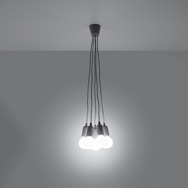 Sollux Κρεμαστό φωτιστικό Diego 5,PVC,5xE27/60w - Image 3