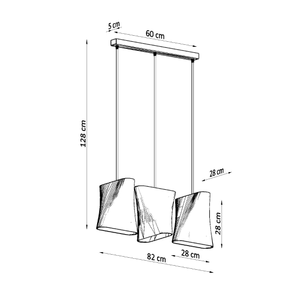 Sollux Κρεμαστό φωτιστικό Blum 3,λευκό,3xE27/60w - Image 5