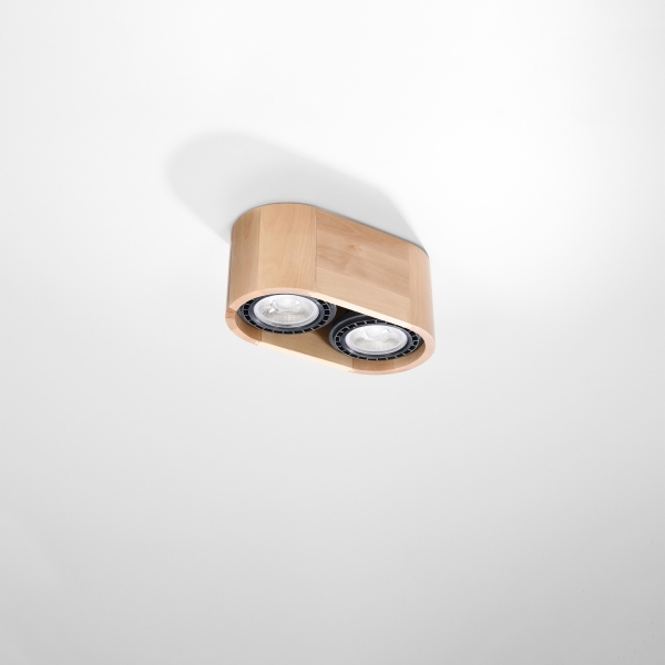 Sollux Φωτιστικό οροφής Basic 2,ξύλο,2xGU10/40w - Image 3