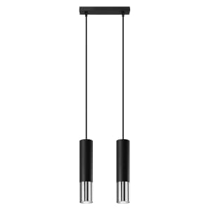 Sollux Κρεμαστό φωτιστικό Loopez 2,ατσάλι, 2xGU10/40w,μαύρο,χρωμίου