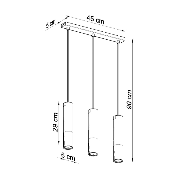 Sollux Κρεμαστό φωτιστικό Loopez 3,ατσάλι,3xGU10/40w,μαύρο,χρωμίου - Image 5
