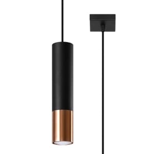 Sollux Κρεμαστό φωτιστικό Loopez 1,ατσάλι,1xGU10/40w,μαύρο,χαλκού