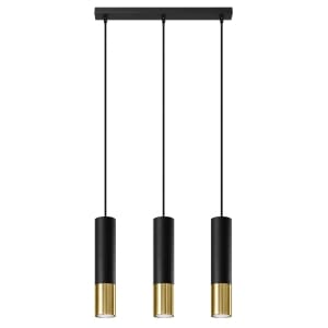 Sollux Κρεμαστό φωτιστικό Loopez 3,ατσάλι,3xGU10/40w,μαύρο,χρυσό