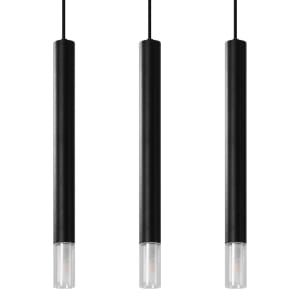 Sollux Κρεμαστό φωτιστικό Wezyr 3,χάλυβας, γυαλί, 3xG9/12w