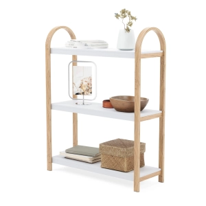 Ξύλινη ραφιέρα δαπέδου 90x25x72εκ Umbra Bellwood nat