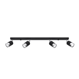 Sollux Φωτιστικό οροφής Nero 4,ατσάλι,4xGU10/40w,μαύρο,χρώμιο