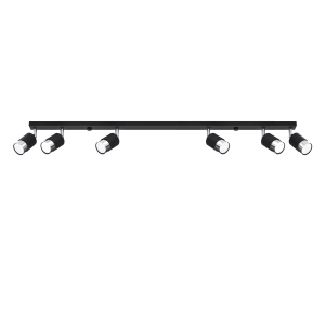 Sollux Φωτιστικό οροφής Nero 6,ατσάλι,6xGU10/40w,μαύρο,χρώμιο