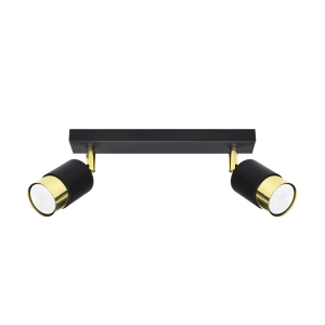 Sollux Φωτιστικό οροφής Nero 2,ατσάλι,2xGU10/40w,μαύρο,χρυσό
