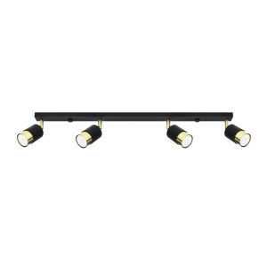Sollux Φωτιστικό οροφής Nero 4,ατσάλι,4xGU10/40w,μαύρο,χρυσό