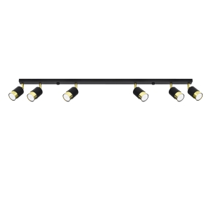 Sollux Φωτιστικό οροφής Nero 6,ατσάλι,6xGU10/40w,μαύρο,χρυσό