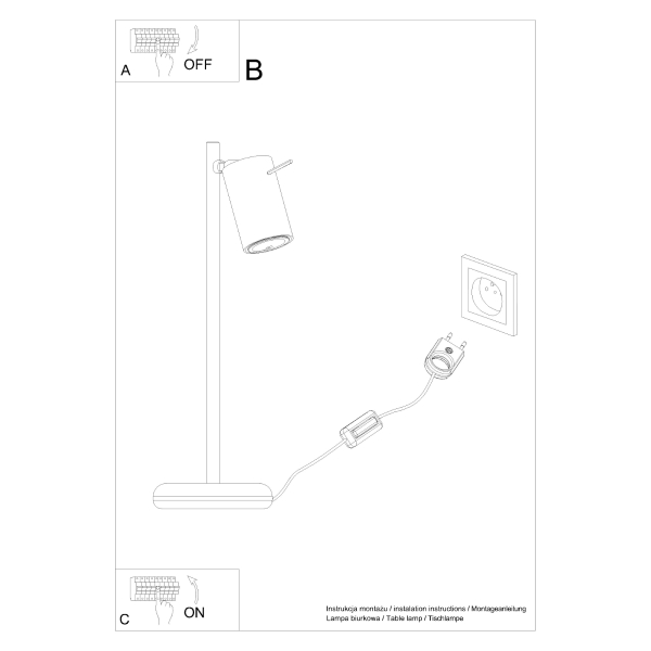 Sollux Λαμπτήρας γραφείου Ring 1,ατσάλι,1xGU10/40w,μαύρο - Image 5