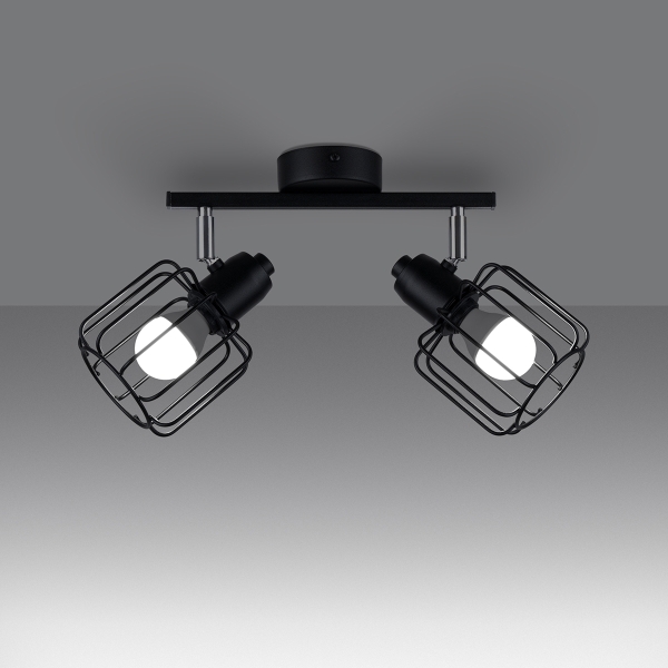 Sollux Φωτιστικό οροφής Beluci 2,ατσάλι,2xE14/40w,μαύρο - Image 3