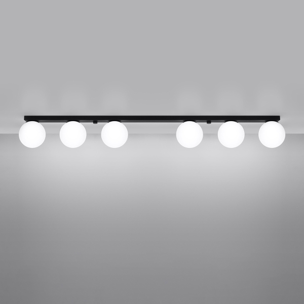 Sollux Φωτιστικό οροφής Yoli 6,χάλυβας/γυαλί,6xG9/12w,μαύρο - Image 4