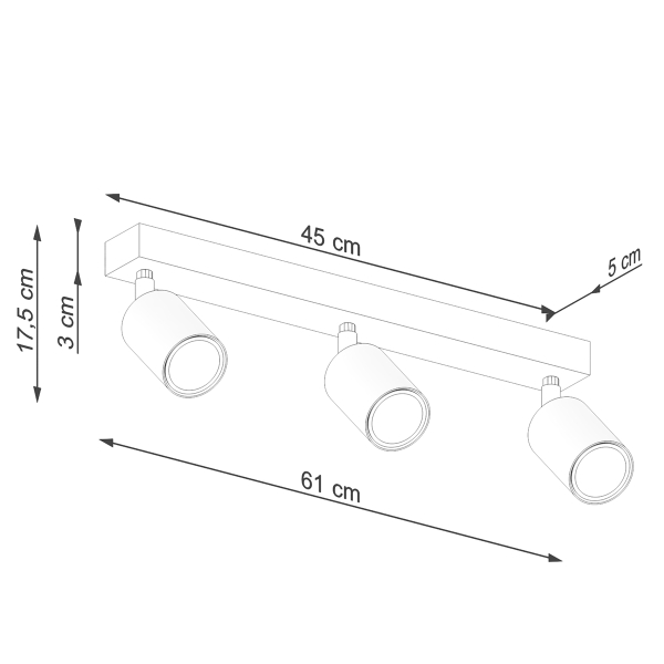 Sollux Φωτιστικό οροφής Verdo 3,3xGU10/10w, Χρώμα μαύρο/ ξύλο - Image 5