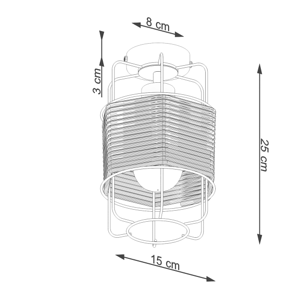 Sollux Κρεμαστό φωτιστικό Gizur 1,1xE27/15w, Χρώμα μαύρο - Image 5
