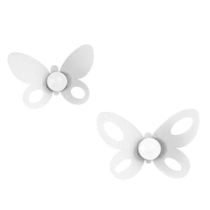 Σετ 2 Κρεμάστρες τοίχου Butterfly 23Χ16 & 20Χ14,λευκό,Arti e Mestieri