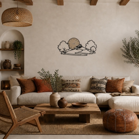 Ρολόι τοίχου 98Χ43 Paesaggio,χάλυβας,Arti e Mestieri 267571