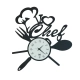 Ρολόι τοίχου I love chef, χάλυβας & γυαλί, Arti e Mestieri