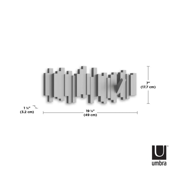 Κρεμάστρα τοίχου 5 θέσεων 49.2x18.1εκ Umbra sticks,γκρί - Image 9