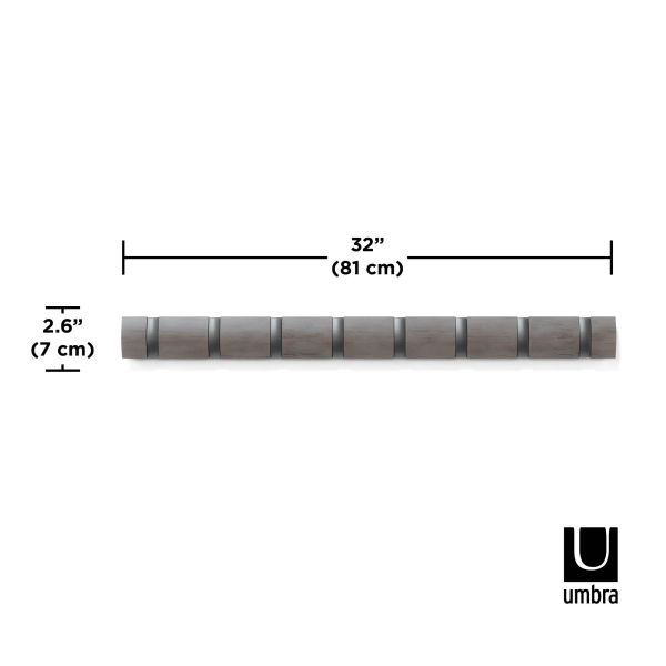 Umbra Ξύλινη κρεμάστρα τοίχου 8 θέσεων 81.3Χ6.5εκ 318858-1045 - Image 4