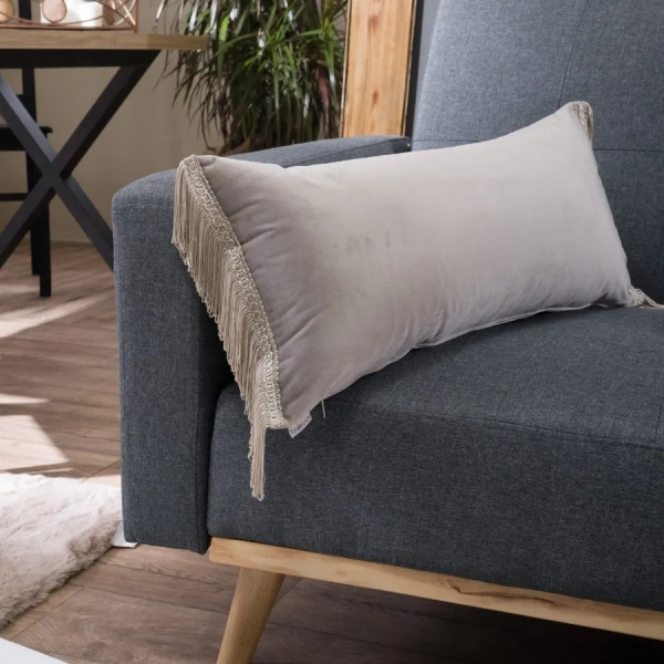 Βελούδινη Μαξιλαροθήκη Velvet 07 Με Κρόσι (30x60cm)  της Teoran