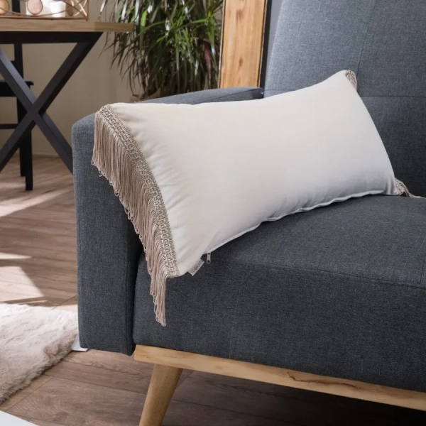 Βελούδινη Μαξιλαροθήκη Velvet 01 Με Κρόσι (30x60cm)  της Teoran