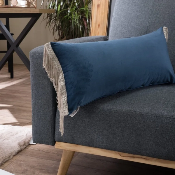Βελούδινη Μαξιλαροθήκη Velvet 04 Με Κρόσι (30x60cm)  της Teoran