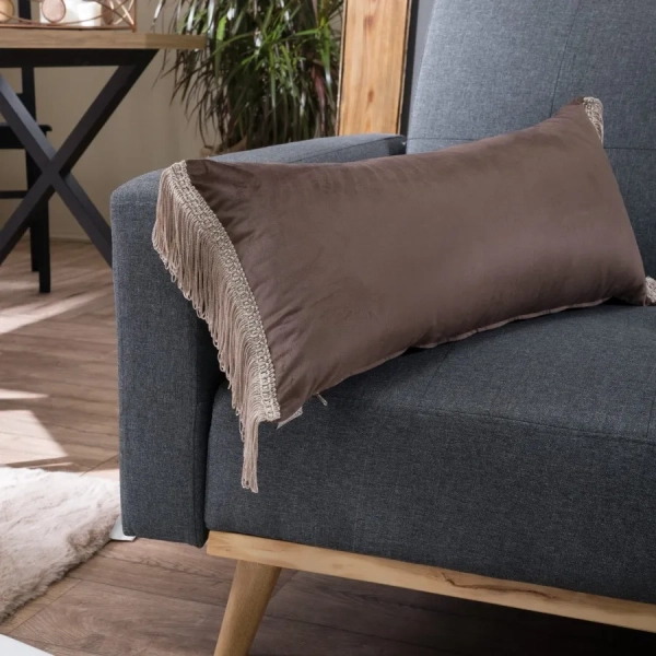 Βελούδινη Μαξιλαροθήκη Velvet 03 Με Κρόσι (30x60cm)  της Teoran