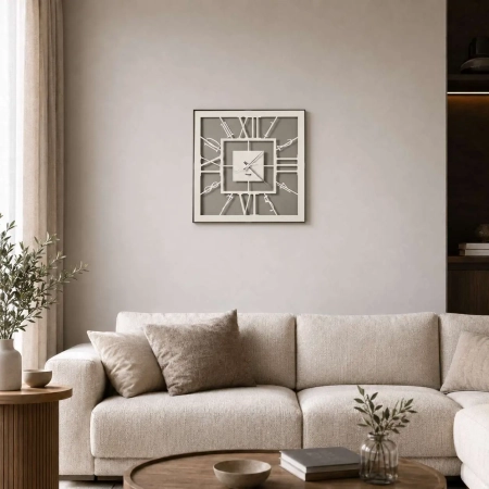 Ρολόι τοίχου 50x50εκ Tauro avorio, χάλυβας, Arti e Mestieri