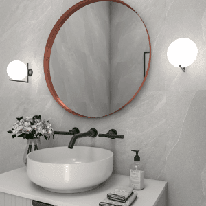 Χειροποίητος Καθρέπτης Iron Circle Slim Φ70,χάλυβας λάμα 3εκ.