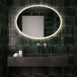 Καθρέπτης τοίχου Oval της Project Mirrors 85x65 με κρυφό φωτισμό Led