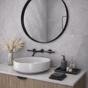Χειροποίητος Καθρέπτης Iron Circle Slim Φ80,χάλυβας λάμα 3εκ.