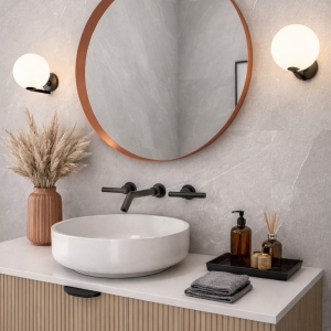 Χειροποίητος Καθρέπτης Iron Circle Slim Φ60,χάλυβας λάμα 3εκ.