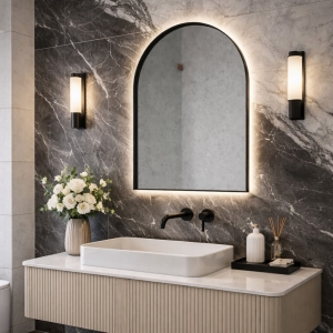 Καθρέπτης Iron Arch 60x80,χάλυβας λάμα 3εκ.,Φωτισμός Led