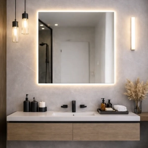 Τετράγωνος Καθρέπτης Square Project Mirrors με φωτισμό led