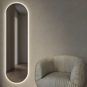 Καθρέπτης τοίχου Semi Oval Project Mirrors 50x180 με κρυφό φωτισμό Led