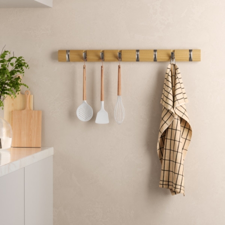 Umbra Flip Ξύλινη Κρεμάστρα Τοίχου 8 Θέσεων Natural 81εκ 318858-390