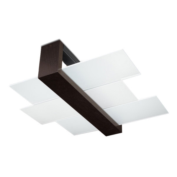 Sollux Φωτιστικό οροφής Feniks 2,ξύλο, γυαλί,2xE27/60w