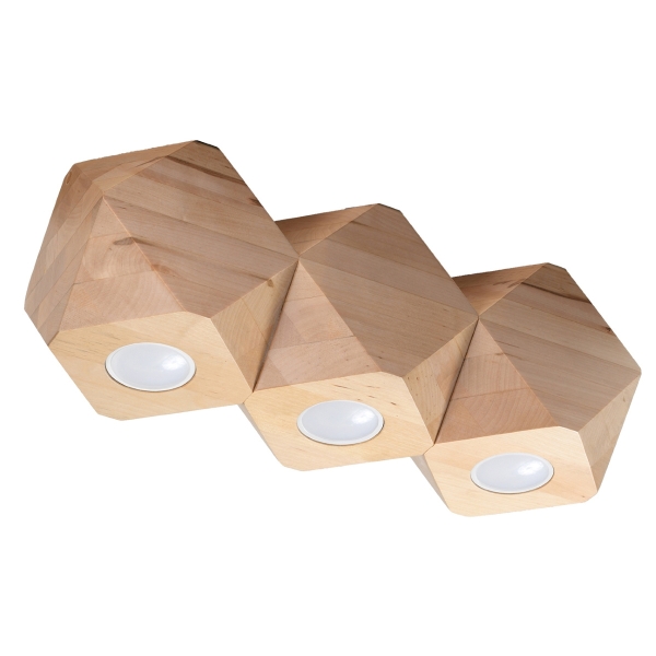 Sollux Φωτιστικό οροφής Woody 3,ξύλο,3xGU10/40w