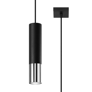 Sollux Κρεμαστό φωτιστικό Loopez 1,ατσάλι,1xGU10/40w,μαύρο,χρωμίου