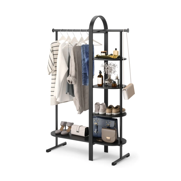 Ξύλινο έπιπλο εισόδου 167x39x106εκ. Umbra Bellwood Garment,μαύρο